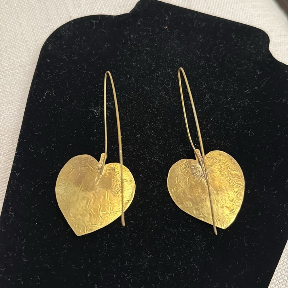VINTAGE LEAF EARINGS HANDMADE - Picture 10 of 15